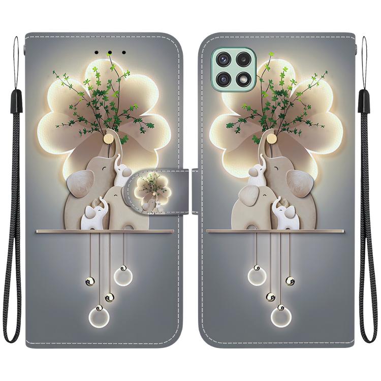 Custodia per telefono in pelle con disegno colorato con texture di cristallo, For Samsung Galaxy A22 5G