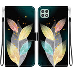 Custodia per telefono in pelle con disegno colorato con texture di cristallo, For Samsung Galaxy A22 5G