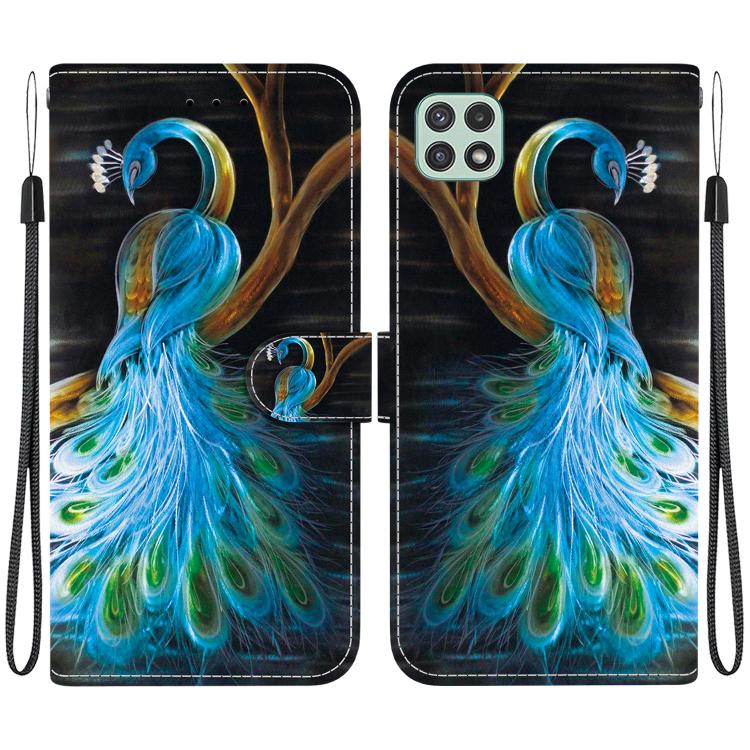 Custodia per telefono in pelle con disegno colorato con texture di cristallo, For Samsung Galaxy A22 5G