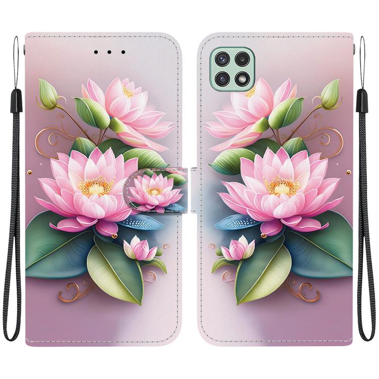 Custodia per telefono in pelle con disegno colorato con texture di cristallo, For Samsung Galaxy A22 5G