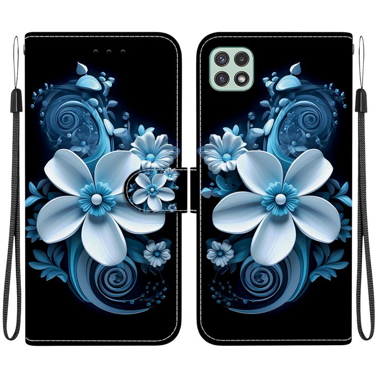 Custodia per telefono in pelle con disegno colorato con texture di cristallo, For Samsung Galaxy A22 5G