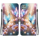 Custodia per telefono in pelle con disegno colorato con texture di cristallo, For Samsung Galaxy A22 5G