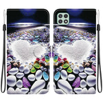 Custodia per telefono in pelle con disegno colorato con texture di cristallo, For Samsung Galaxy A22 5G