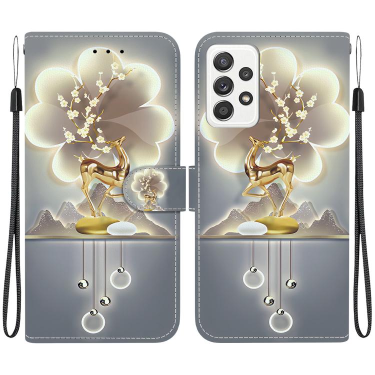 Custodia per telefono in pelle con disegno colorato con texture di cristallo, For Samsung Galaxy A52 4G / 5G