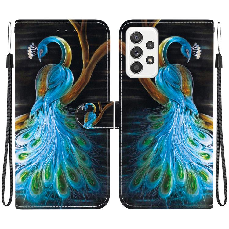 Custodia per telefono in pelle con disegno colorato con texture di cristallo, For Samsung Galaxy A52 4G / 5G