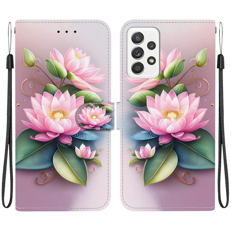 Custodia per telefono in pelle con disegno colorato con texture di cristallo, For Samsung Galaxy A52 4G / 5G