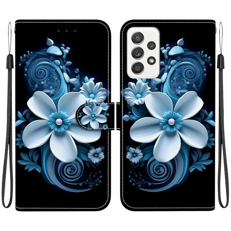 Custodia per telefono in pelle con disegno colorato con texture di cristallo, For Samsung Galaxy A52 4G / 5G
