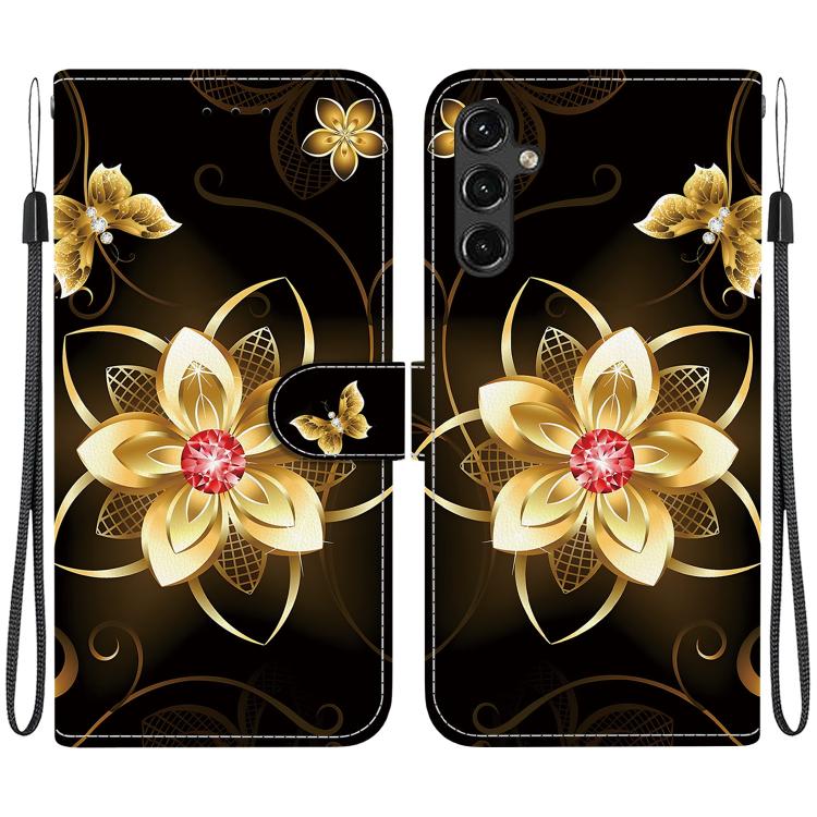 Custodia per telefono in pelle con disegno colorato con texture di cristallo, For Samsung Galaxy A54 5G