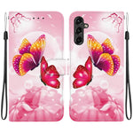 Custodia per telefono in pelle con disegno colorato con texture di cristallo, For Samsung Galaxy A54 5G