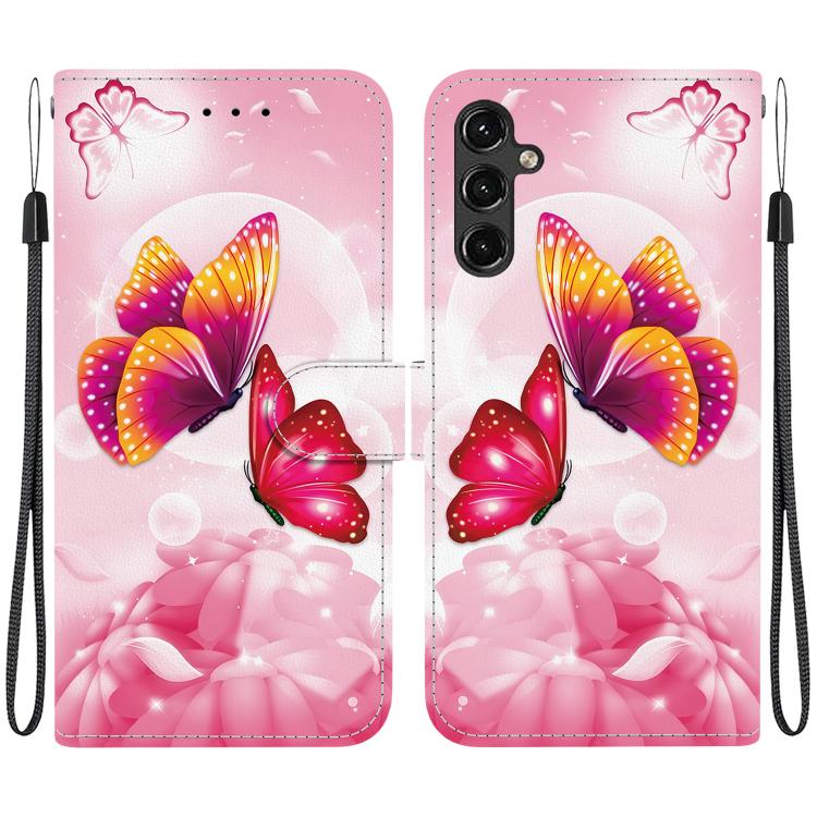 Custodia per telefono in pelle con disegno colorato con texture di cristallo, For Samsung Galaxy A54 5G