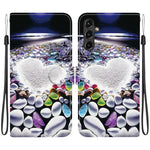 Custodia per telefono in pelle con disegno colorato con texture di cristallo, For Samsung Galaxy A54 5G