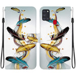 Custodia per telefono in pelle con disegno colorato con texture di cristallo, For Samsung Galaxy A21s
