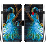 Custodia per telefono in pelle con disegno colorato con texture di cristallo, For Samsung Galaxy A21s