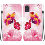 Custodia per telefono in pelle con disegno colorato con texture di cristallo, For Samsung Galaxy A21s