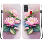 Custodia per telefono in pelle con disegno colorato con texture di cristallo, For Samsung Galaxy A21s