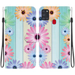 Custodia per telefono in pelle con disegno colorato con texture di cristallo, For Samsung Galaxy A21s