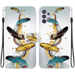 Custodia per telefono in pelle con disegno colorato con texture di cristallo, For Samsung Galaxy A32 5G