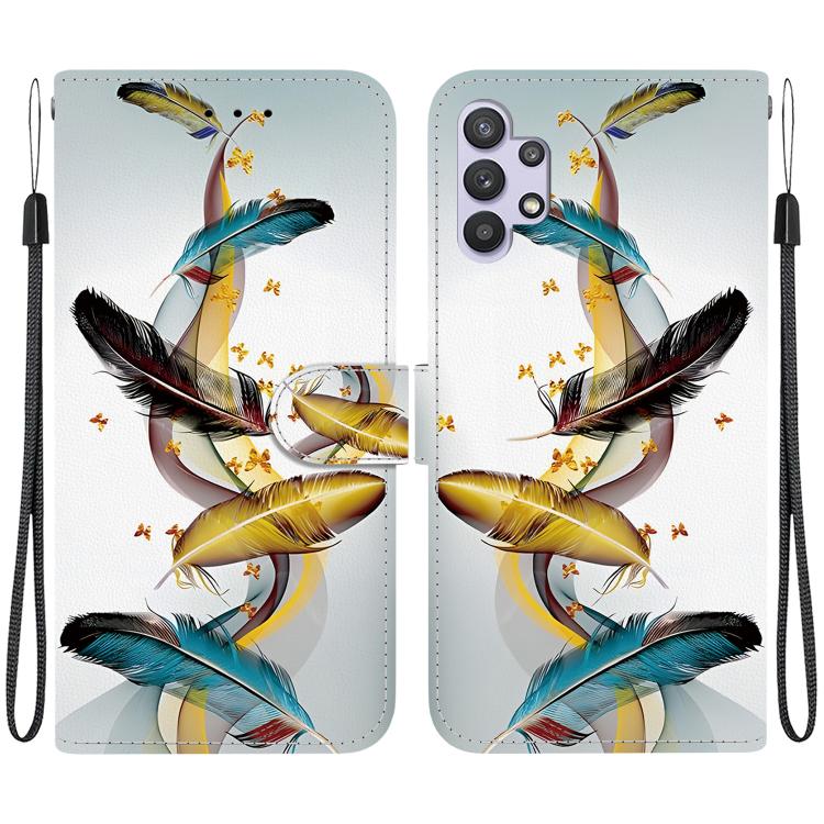 Custodia per telefono in pelle con disegno colorato con texture di cristallo, For Samsung Galaxy A32 5G