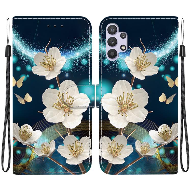 Custodia per telefono in pelle con disegno colorato con texture di cristallo, For Samsung Galaxy A32 5G
