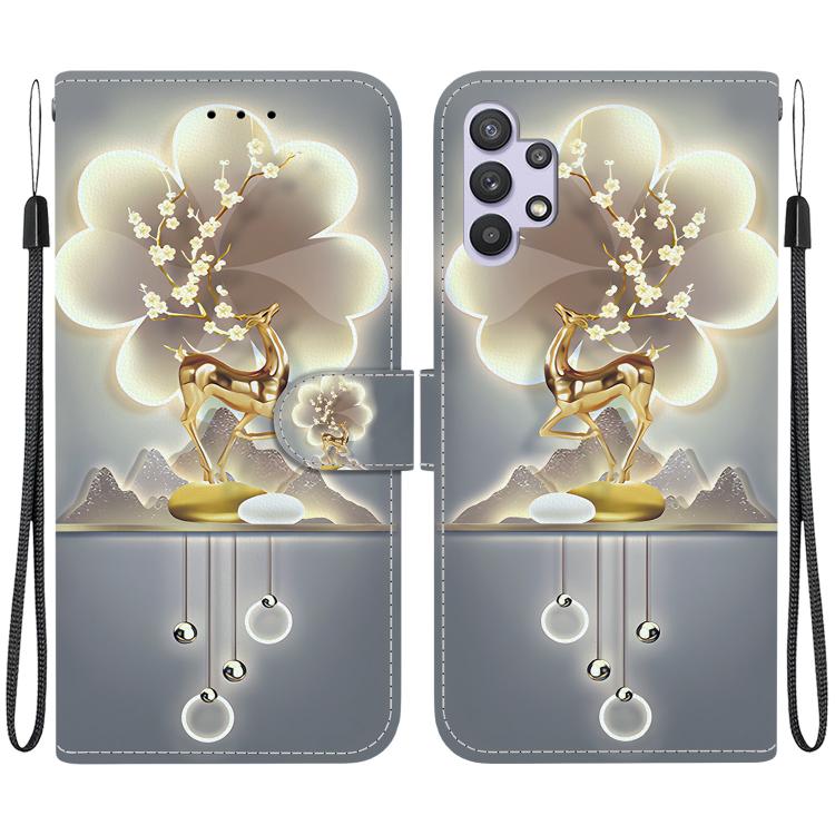 Custodia per telefono in pelle con disegno colorato con texture di cristallo, For Samsung Galaxy A32 5G