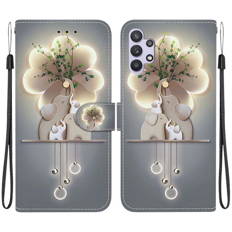 Custodia per telefono in pelle con disegno colorato con texture di cristallo, For Samsung Galaxy A32 5G