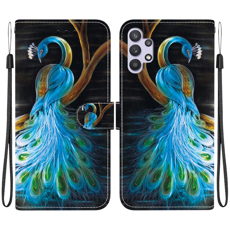 Custodia per telefono in pelle con disegno colorato con texture di cristallo, For Samsung Galaxy A32 5G