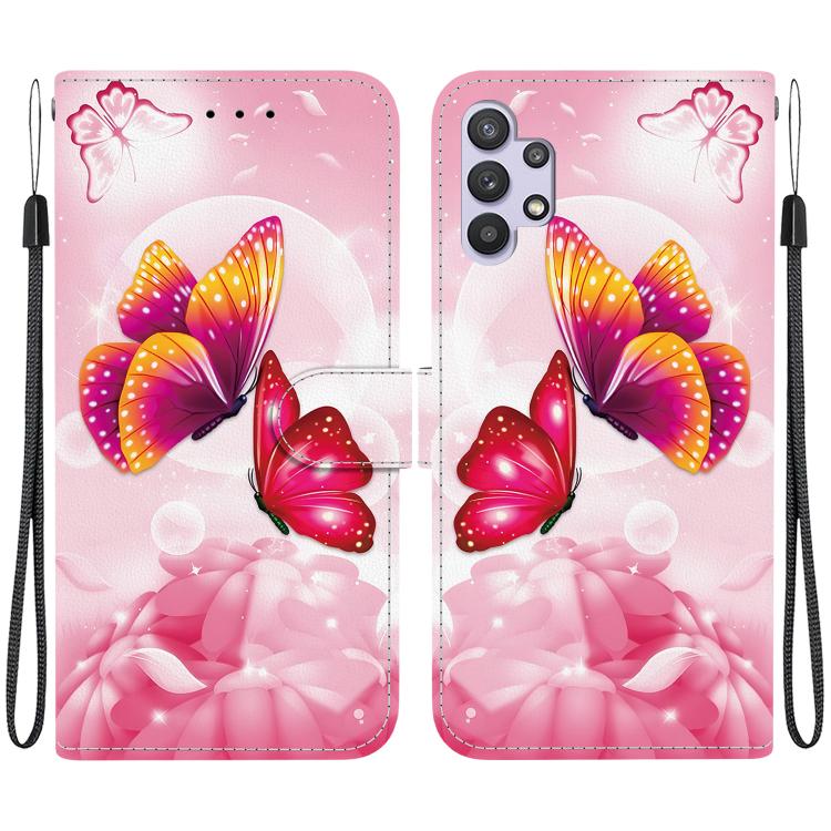 Custodia per telefono in pelle con disegno colorato con texture di cristallo, For Samsung Galaxy A32 5G