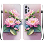 Custodia per telefono in pelle con disegno colorato con texture di cristallo, For Samsung Galaxy A32 5G
