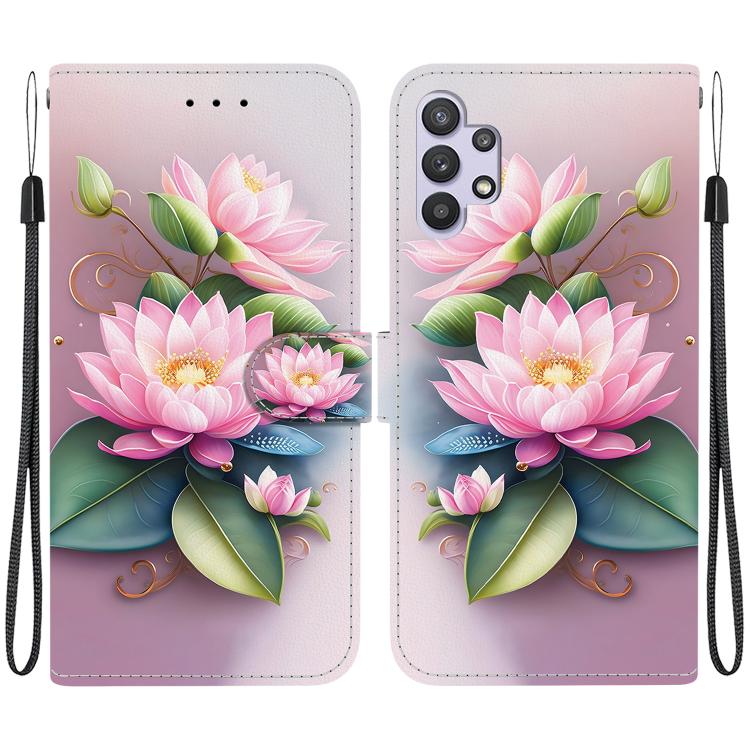 Custodia per telefono in pelle con disegno colorato con texture di cristallo, For Samsung Galaxy A32 5G