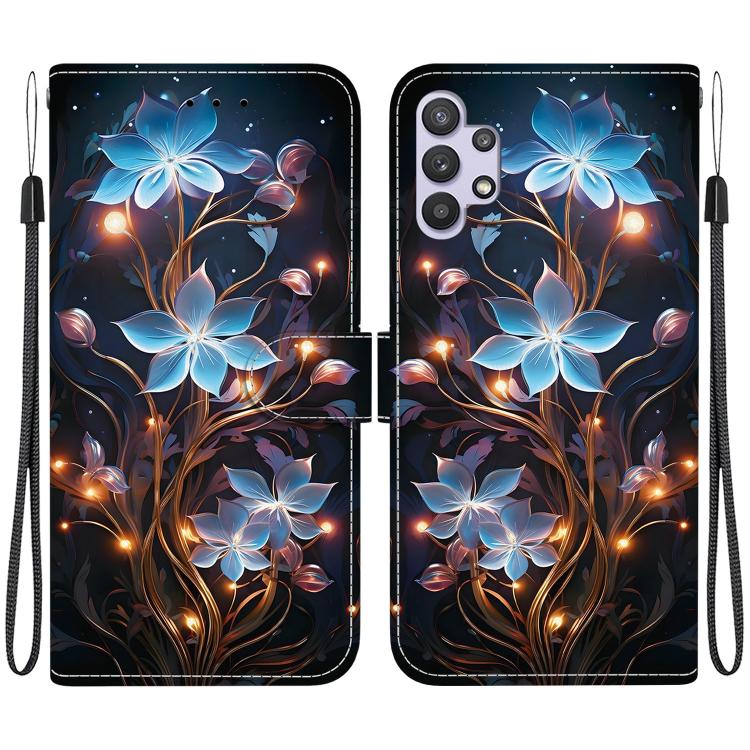 Custodia per telefono in pelle con disegno colorato con texture di cristallo, For Samsung Galaxy A32 5G