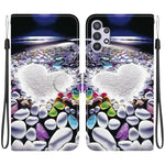 Custodia per telefono in pelle con disegno colorato con texture di cristallo, For Samsung Galaxy A32 5G