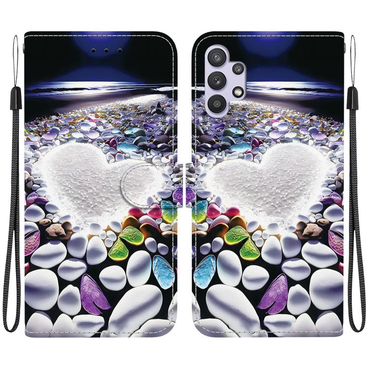 Custodia per telefono in pelle con disegno colorato con texture di cristallo, For Samsung Galaxy A32 5G