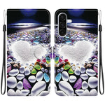 Custodia per telefono in pelle con disegno colorato con texture di cristallo, For Samsung Galaxy A26 5G