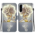 Custodia per telefono in pelle con disegno colorato con texture di cristallo, For Samsung Galaxy A36 / A56 5G