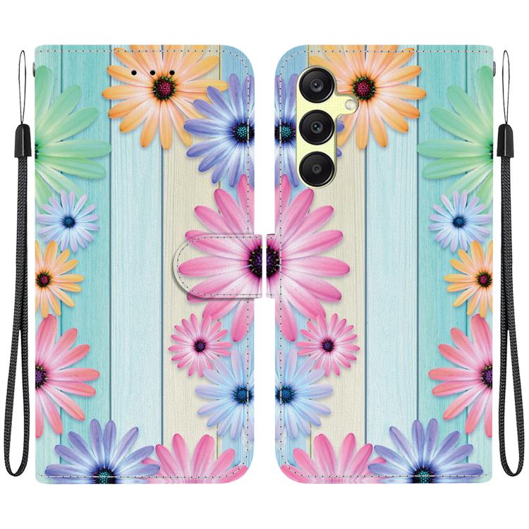 Custodia per telefono in pelle con disegno colorato con texture di cristallo, For Samsung Galaxy A25 5G
