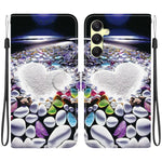 Custodia per telefono in pelle con disegno colorato con texture di cristallo, For Samsung Galaxy A25 5G
