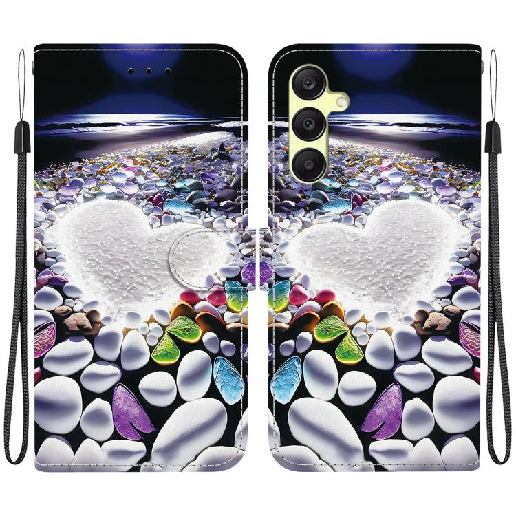 Custodia per telefono in pelle con disegno colorato con texture di cristallo, For Samsung Galaxy A25 5G