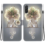 Custodia per telefono in pelle con disegno colorato con texture di cristallo, For Galaxy A37 5G / A36 5G