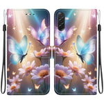 Custodia per telefono in pelle con disegno colorato con texture di cristallo, For Galaxy A37 5G / A36 5G
