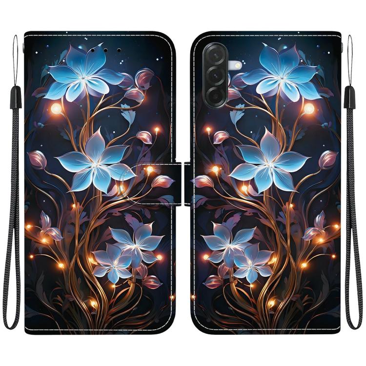 Custodia per telefono in pelle con disegno colorato con texture di cristallo, For Galaxy A37 5G / A36 5G