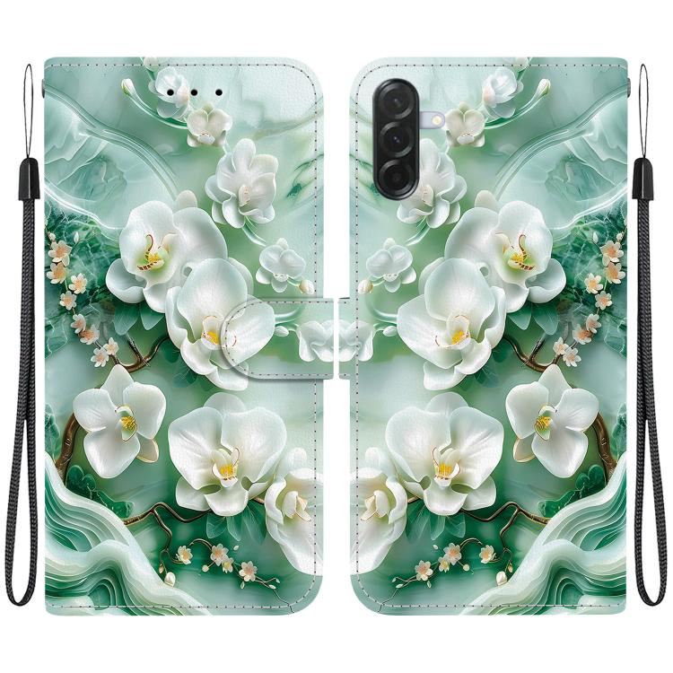 Custodia per telefono in pelle con disegno colorato con texture di cristallo, For Galaxy A37 5G / A36 5G