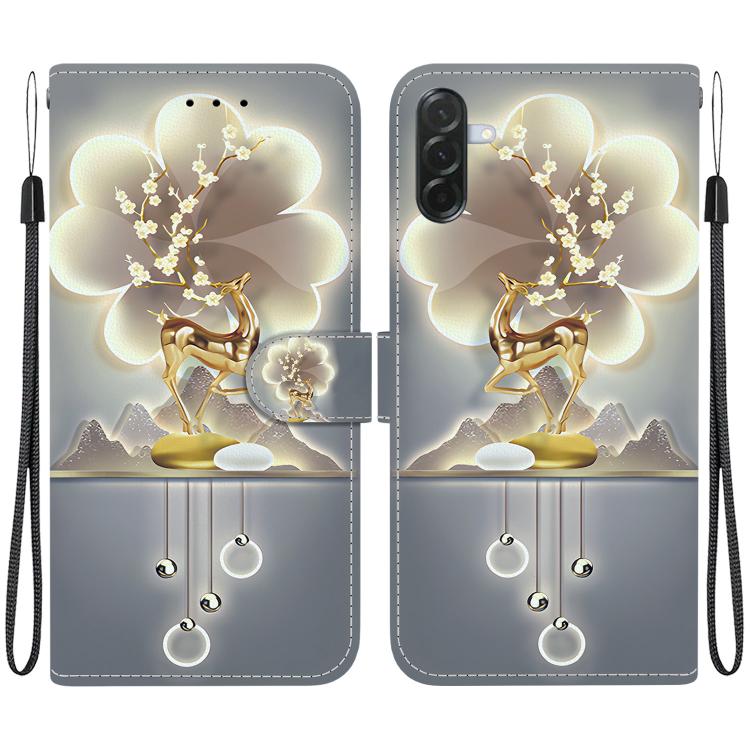 Custodia per telefono in pelle con disegno colorato con texture di cristallo, For Galaxy A57 5G