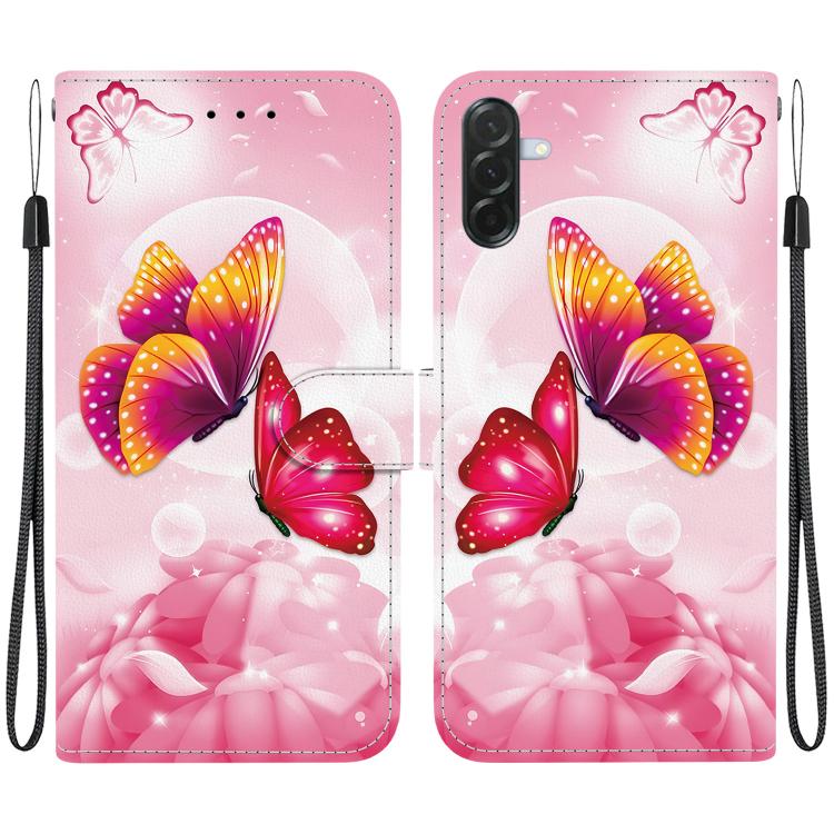 Custodia per telefono in pelle con disegno colorato con texture di cristallo, For Galaxy A57 5G