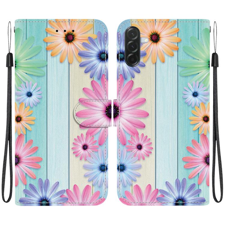 Custodia per telefono in pelle con disegno colorato con texture di cristallo, For Galaxy A57 5G