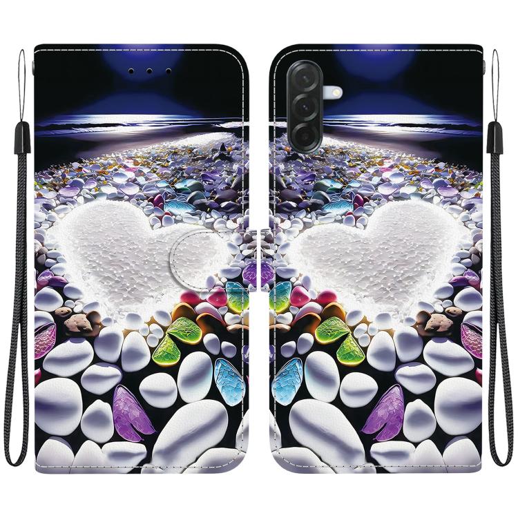 Custodia per telefono in pelle con disegno colorato con texture di cristallo, For Galaxy A57 5G