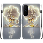 Custodia per telefono in pelle con disegno colorato con texture di cristallo, For Galaxy A27 5G