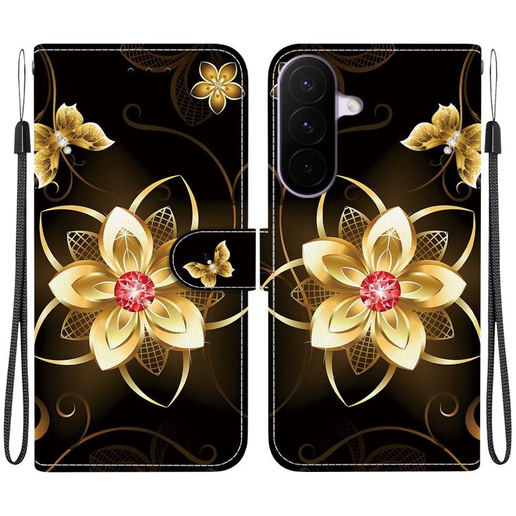 Custodia per telefono in pelle con disegno colorato con texture di cristallo, For Galaxy A27 5G