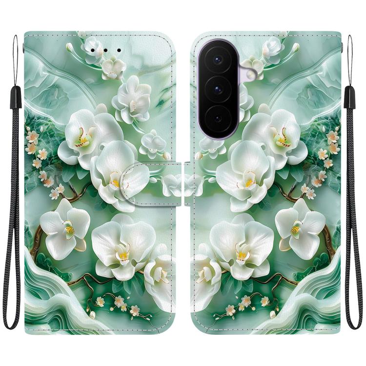Custodia per telefono in pelle con disegno colorato con texture di cristallo, For Galaxy A27 5G