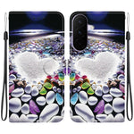 Custodia per telefono in pelle con disegno colorato con texture di cristallo, For Galaxy A27 5G