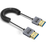 Cavo HDMI 2.1 coassiale a spirale da 0,7 m 8K 48 Gbps, Straight to Straight, Upward Bend, Downward Bend, Right Bend, Left Bend